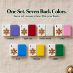 Gingerbread 1 Dot tile face paired with seven back colors: purple, deep red, ivory white, pink, blue, yellow, green