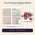 Cozy Christmas gift set pairing a 160-tile American mahjong set of gingerbread tiles with name-stitched tile bags