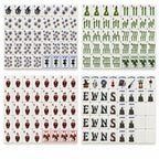Gothic Halloween mahjong set laid flat: eyeball Dots, potion Bams, skull Craks, dragons, winds, flowers, jokers, blanks