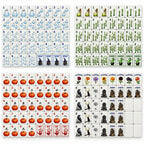 Full 160-tile Halloween mahjong layout: ghost Dots, zombie-hand Bams, pumpkin Craks, winds, flowers, 10 jokers, 6 blanks