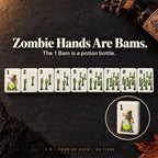 Zombie-hand Bams tiles 1 to 9 on dark slate, with a close-up of the potion bottle 1 Bam