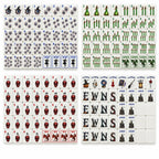 Gothic Halloween mahjong set laid flat: eyeball Dots, potion Bams, skull Craks, dragons, winds, flowers, jokers, blanks