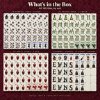 All 160 Gothic Halloween mahjong tiles grouped by suit: Dots, Bams, Craks, dragons, flowers, winds, 10 jokers, 6 blanks
